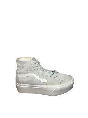 Vans Women’s Sk8-Hi Platform Sneaker - Light Gray & White size 7.5
